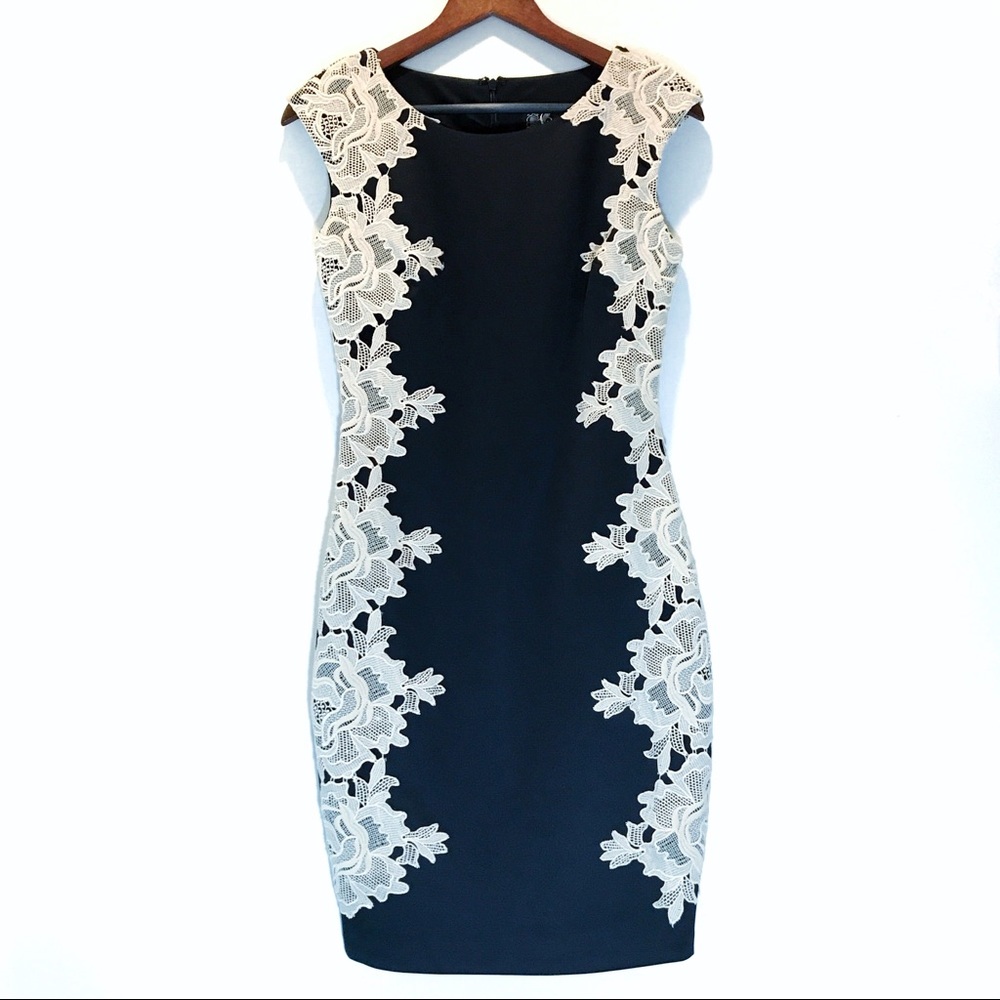 [Jax] Lace Panel Little Black Dress - Picture 4 of 7